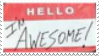 Stamp of nametag that reads 'I'm awesome!'