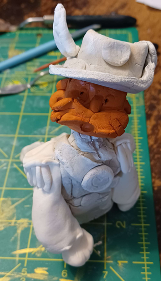 Unfinished clay sculpture