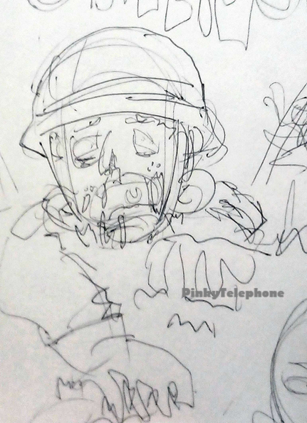 Drawing of a zombie