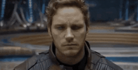 GIF of Starlord shooting his blasters