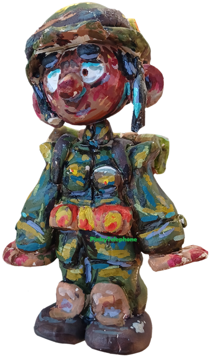 Clay sculpture of a soldier